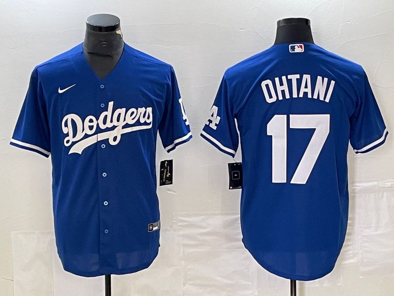 Men Los Angeles Dodgers #17 Ohtani Blue Nike Game MLB Jersey style 1